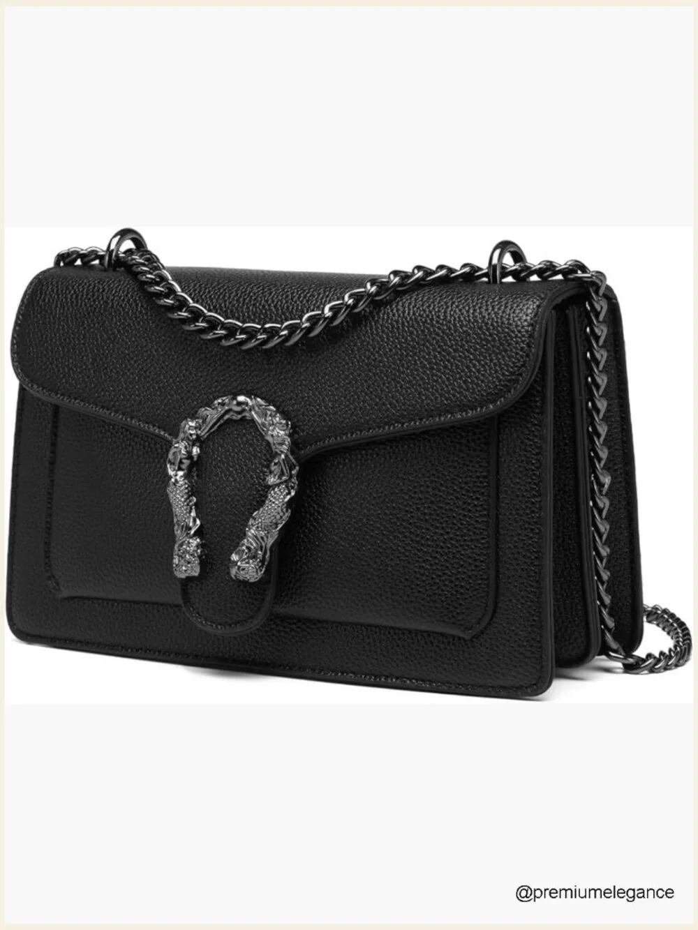 Small Crossbody Bag with Chain Strap Vegan Leather Shoulder Purse